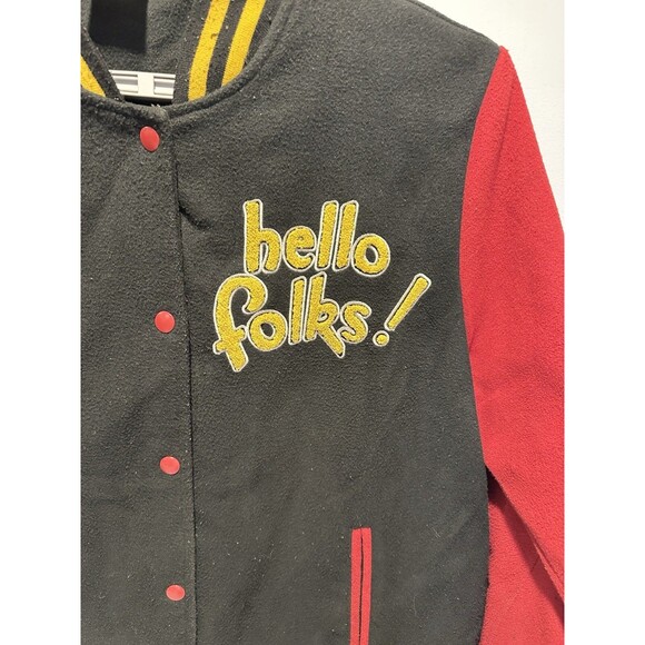 Disney Mickey Mouse & Pluto Hello Folks! Varsity Letterman Red/Black Jacket XL - Picture 5 of 16